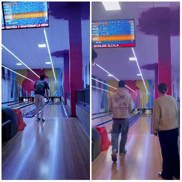 Bowling Scenes with Colorful Alley
