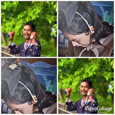 Smiling Man Gestures Outdoors