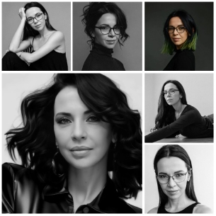 Six Portraits of a Woman with Glasses