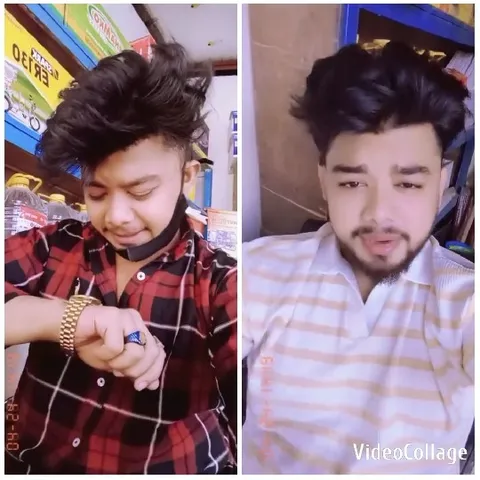 Person in Two Different Outfits