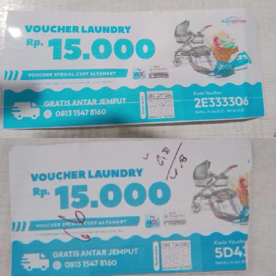 Laundry Vouchers with Washing Graphics