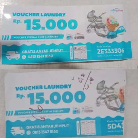 Laundry Vouchers with Washing Graphics