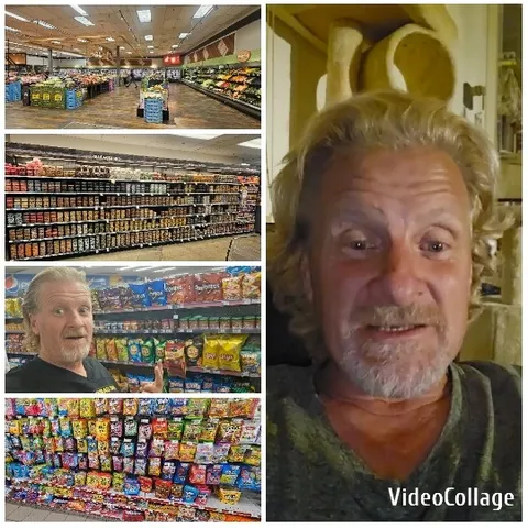Smiling Man in Grocery Aisle
