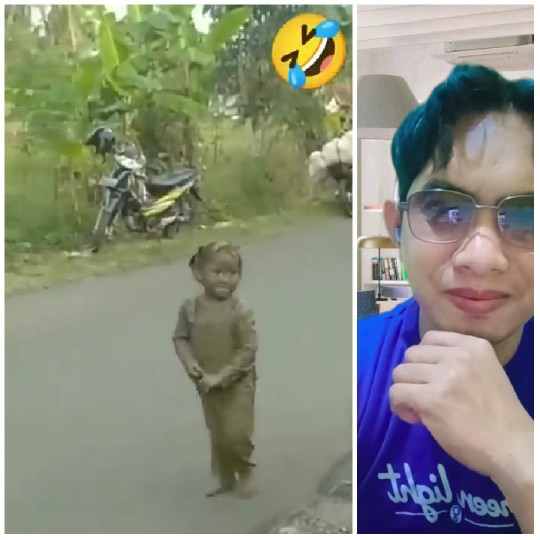 Child in Mud and Man Indoors