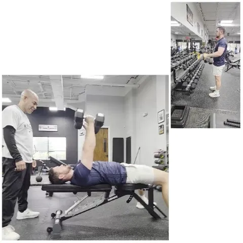 Dumbbell Press at the Gym