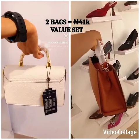 Handbags Next to Shoe Display