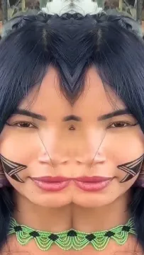Symmetrical Tribal Face Reflection