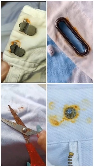 Rusty Hardware on Clothing