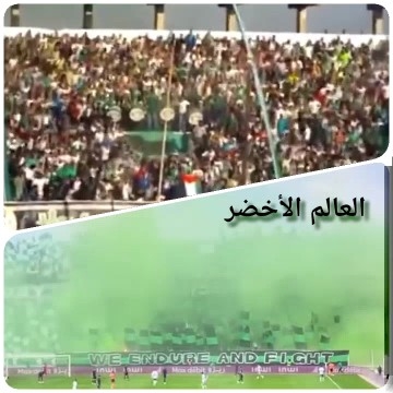 Crowded Stadium and Green Smoke