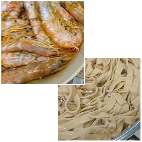 Preparing Prawns and Pasta
