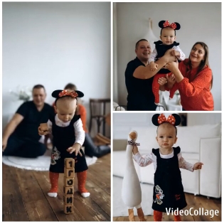 Baby Stacking Blocks in Minnie Outfit