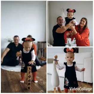 Baby Stacking Blocks in Minnie Outfit