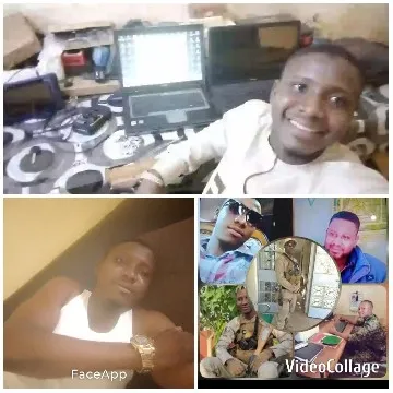 Smiling Person with Electronics