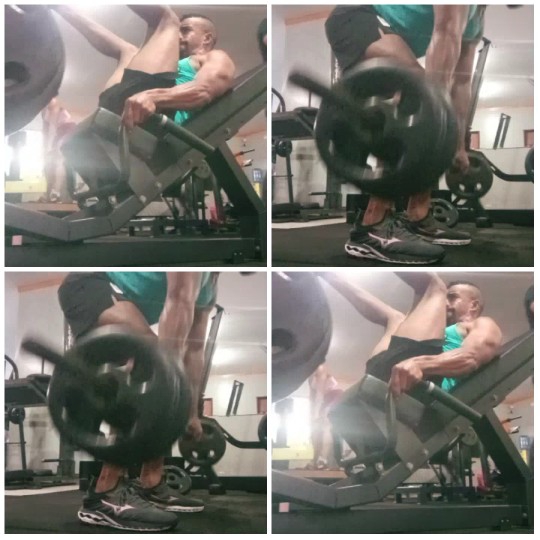 Leg Press Exercise Stages in Gym