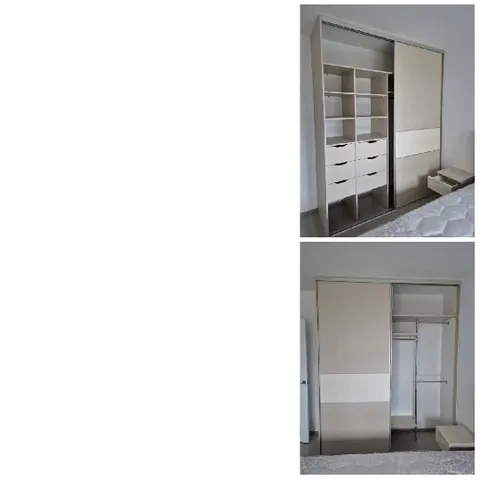 Beige Wardrobe with Organized Storage