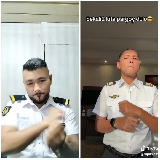 Synchronized Dance by Two Men