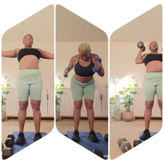 Woman Strength Training with Dumbbells
