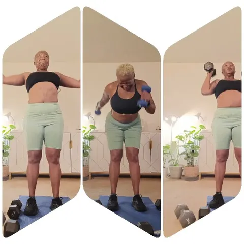 Woman Strength Training with Dumbbells