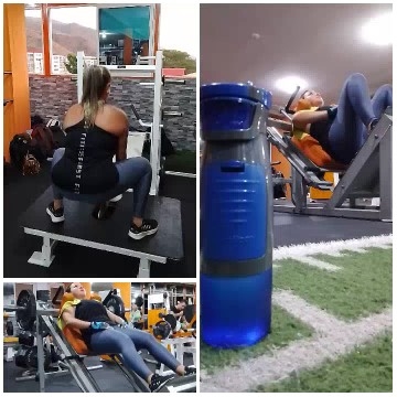 Woman Exercising with Gym Equipment