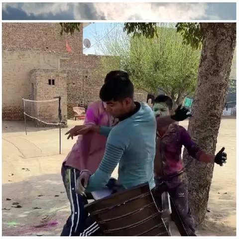Festival of Colors in Courtyard