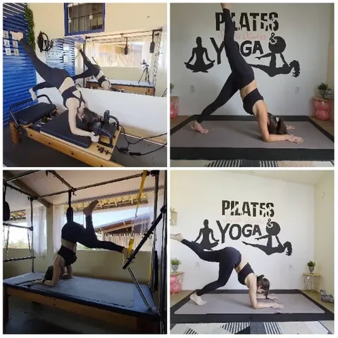 Woman Practicing Pilates and Yoga