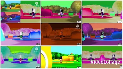 Colorful Cartoon Scenes with Characters