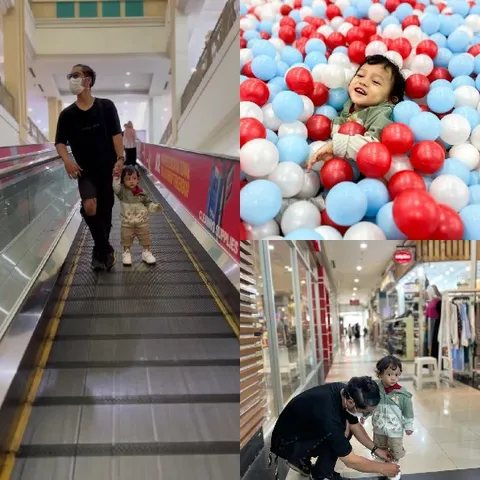 Moments in Shopping Mall with Child