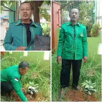 Person in Garden with Green Jacket