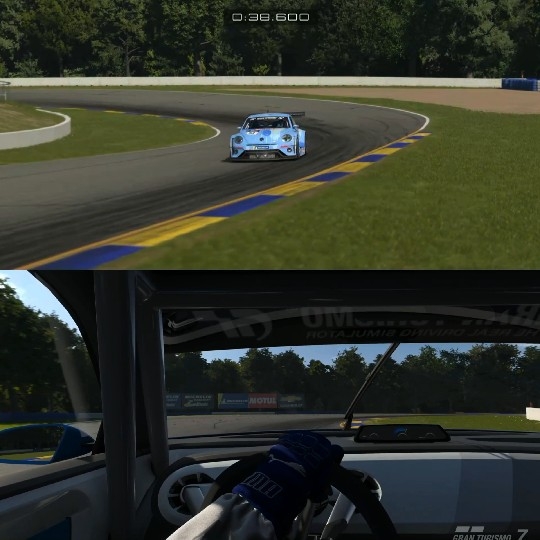 Race Car on Track and View Inside