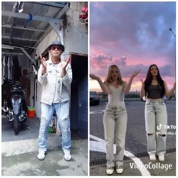 Man by Motorcycle and Women Outdoors