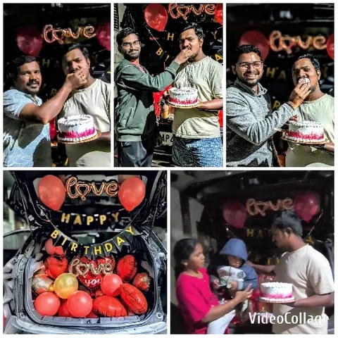 Birthday Celebration with Cake Moments