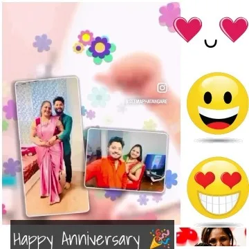 Couple in Traditional Attire and Anniversary Wishes