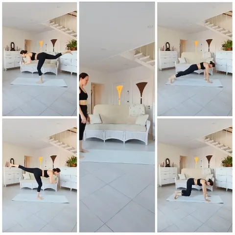 Person in Various Workout Poses