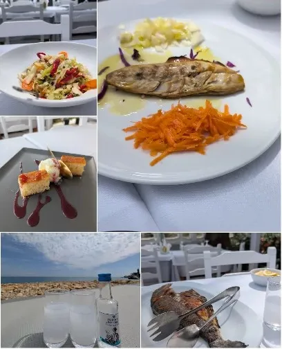 Dishes and Scenic Beach View