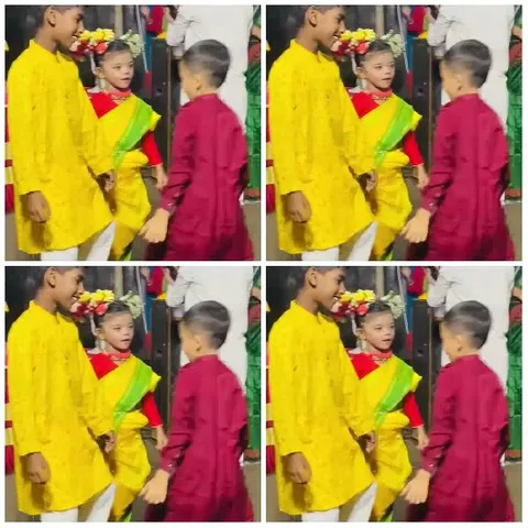 Children in Colorful Traditional Clothing
