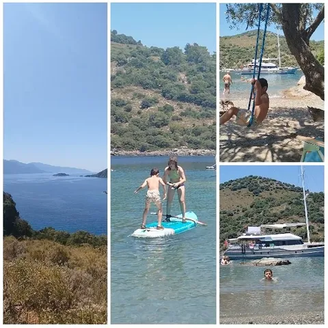 Scenic Coastal Area with Activities