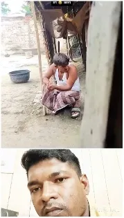 Man Sitting Outside and Close-Up Face