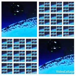 Dark Object Against Planetary Imagery
