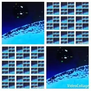 Dark Object Against Planetary Imagery