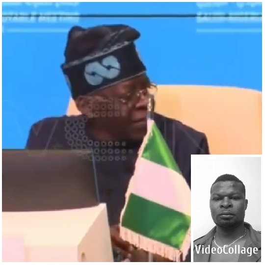 Person with Nigerian Flag at Desk