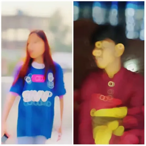 Blurred Faces of Two Individuals