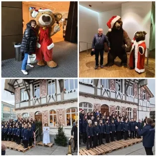 People with Bear Costumes and Choir