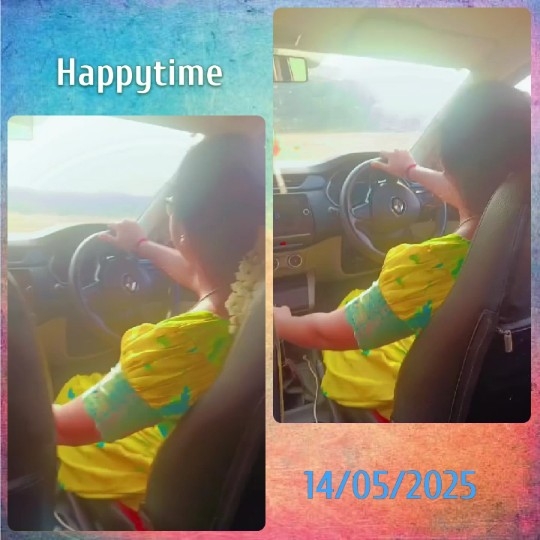 Brightly Dressed Driver in Car