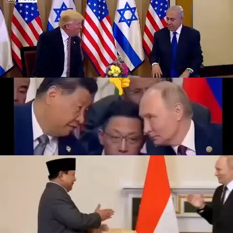 Leaders Discuss With Flags Present
