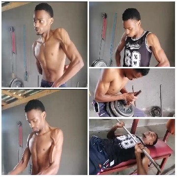 Man Lifting Weights at Gym