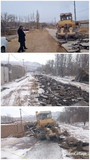 Bulldozer Working on Rural Road