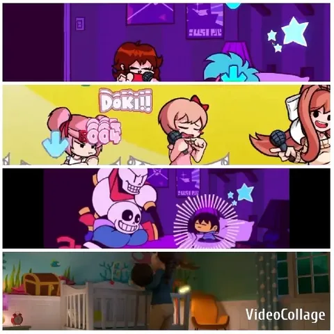 Characters in Purple Room with Microphones