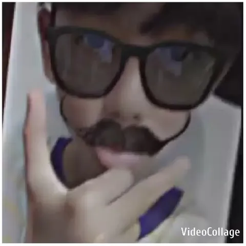 Person with Mustache Filter Gesturing