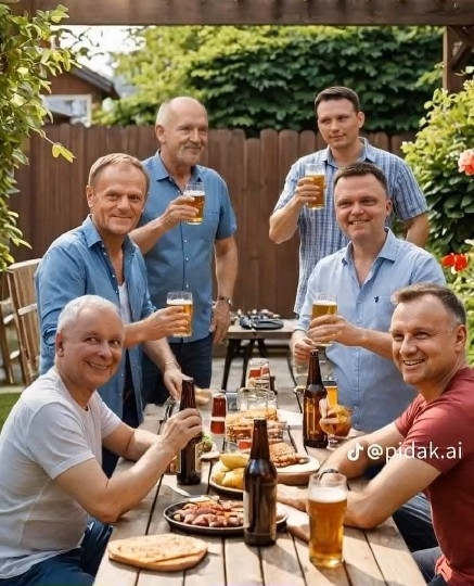 Men Celebrating with Beer Outdoors