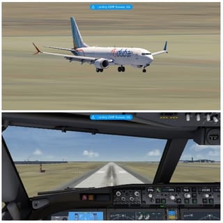 Airplane Landing and Cockpit View
